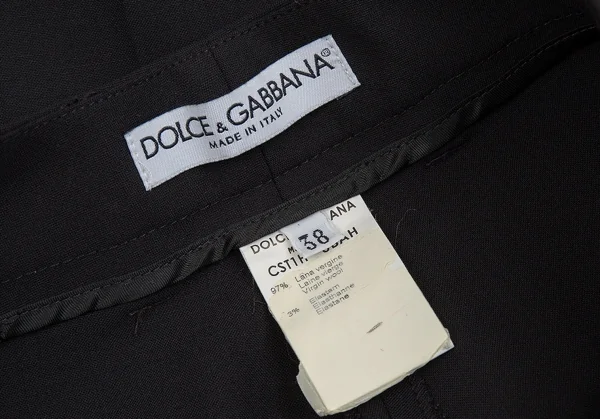 ドルチェ&ガッバーナDOLCE&GABBANA 裾ダブルセンタープレスパンツ 黒38 K-83546_015