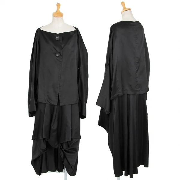Yohji Yamamoto FEMME Silk Satin Wide Sleeve Jacket K-83577_016