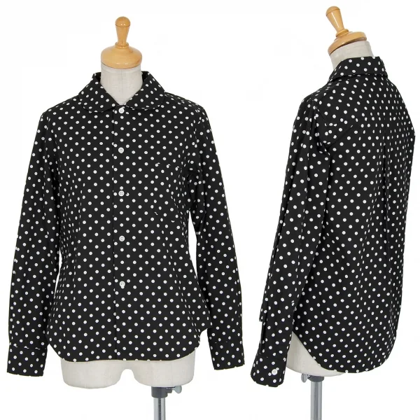 グッドデザインショップ コムデギャルソンGOOD DESIGN SHOP COMME des GARCONS ドット丸襟コットンシャツ 黒XS K-83643_001