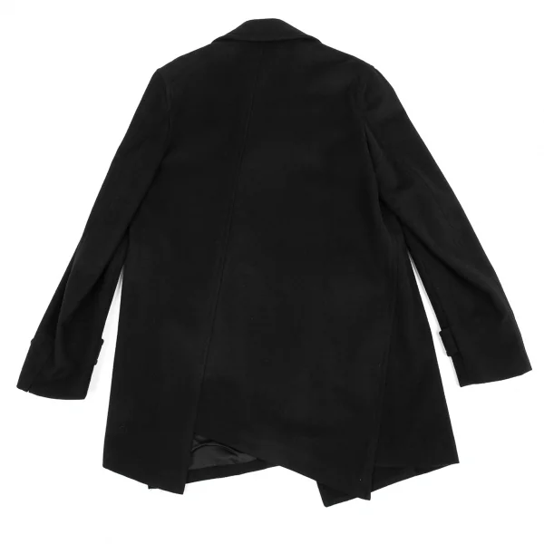 コムデギャルソン オムプリュスCOMME des GARCONS HOMME PLUS カシミヤ混ねじれウールピーコート 黒M K-83645_011