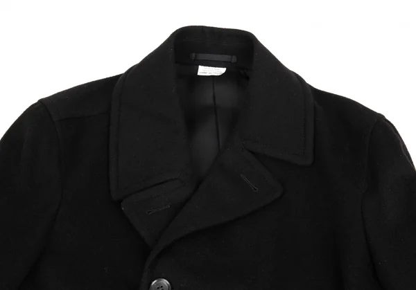 コムデギャルソン オムプリュスCOMME des GARCONS HOMME PLUS カシミヤ混ねじれウールピーコート 黒M K-83645_002