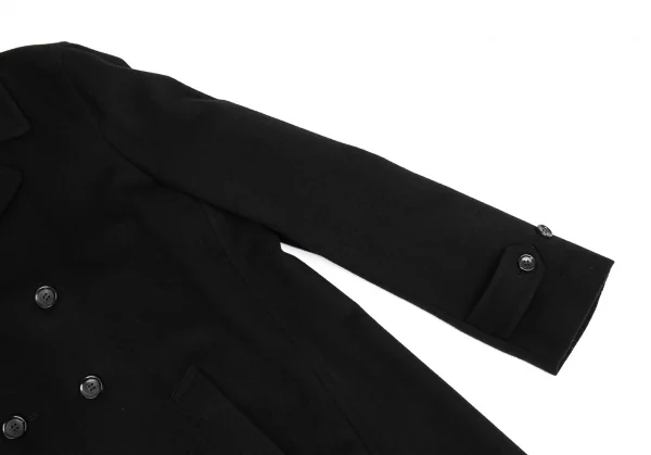 コムデギャルソン オムプリュスCOMME des GARCONS HOMME PLUS カシミヤ混ねじれウールピーコート 黒M K-83645_003