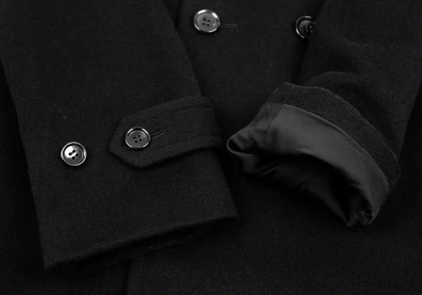 コムデギャルソン オムプリュスCOMME des GARCONS HOMME PLUS カシミヤ混ねじれウールピーコート 黒M K-83645_004