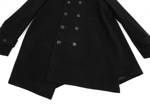 コムデギャルソン オムプリュスCOMME des GARCONS HOMME PLUS カシミヤ混ねじれウールピーコート 黒M K-83645_005