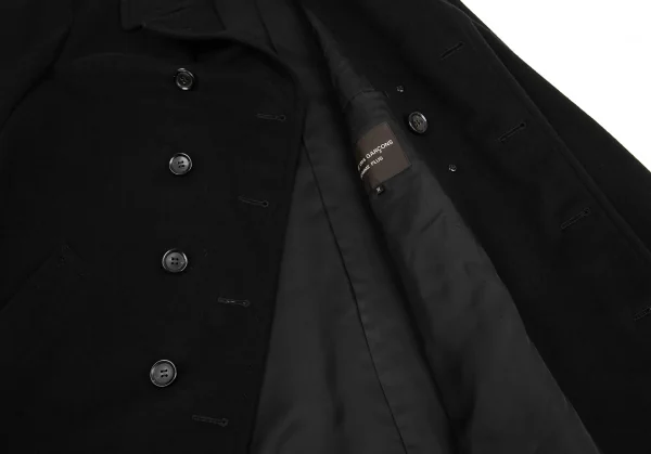 コムデギャルソン オムプリュスCOMME des GARCONS HOMME PLUS カシミヤ混ねじれウールピーコート 黒M K-83645_008