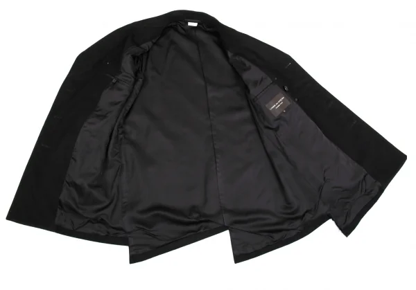 コムデギャルソン オムプリュスCOMME des GARCONS HOMME PLUS カシミヤ混ねじれウールピーコート 黒M K-83645_009