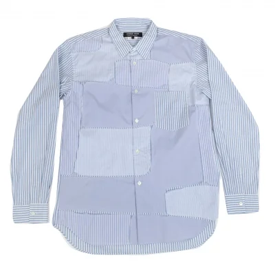 コムデギャルソン オムドゥCOMME des GARCONS HOMME DEUX ストライプパッチワークコットンシャツ