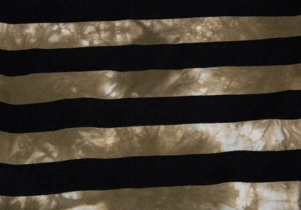 ブラックコムデギャルソンBLACK COMME des GARCONS むら染めボーダーカットソー カーキ黒XS K-83665_011