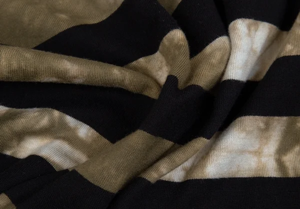 ブラックコムデギャルソンBLACK COMME des GARCONS むら染めボーダーカットソー カーキ黒XS K-83665_012