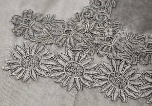 トリココムデギャルソンtricot COMME des GARCONS 製品染めレース切替パッチワークトップス グレーS K-83667_012