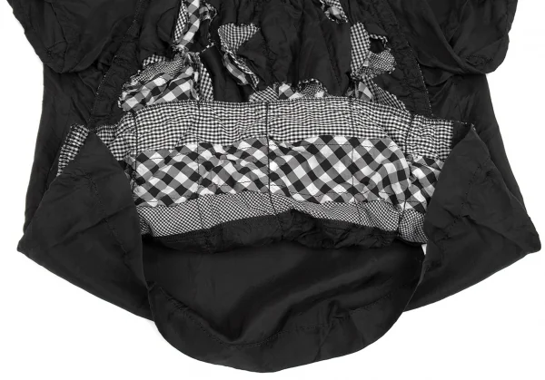 トリコ コムデギャルソン トリコスペシャルtricot COMME des GARCONS tricot pecial チェック切替サークルカットデザイントップス 黒S K-83669_010