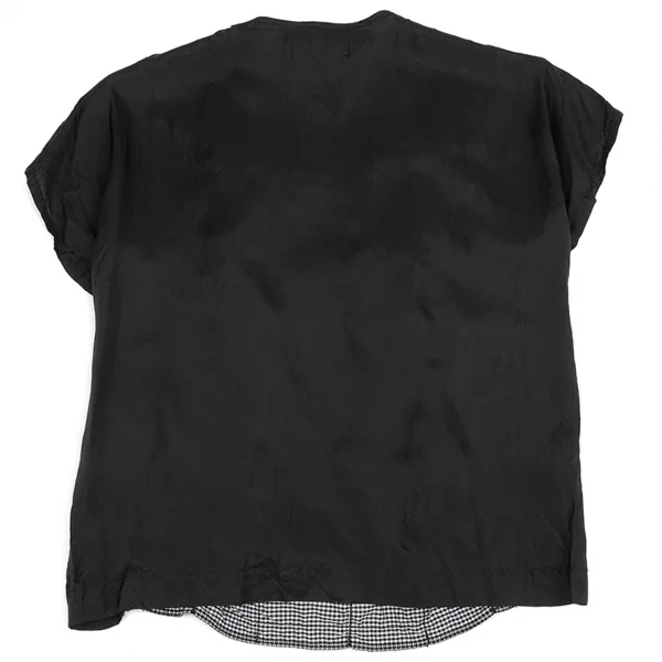 トリコ コムデギャルソン トリコスペシャルtricot COMME des GARCONS tricot pecial チェック切替サークルカットデザイントップス 黒S K-83669_012