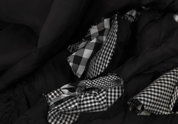 トリコ コムデギャルソン トリコスペシャルtricot COMME des GARCONS tricot pecial チェック切替サークルカットデザイントップス 黒S K-83669_016