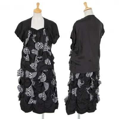 トリコ コムデギャルソン トリコスペシャルtricot COMME des GARCONS tricot Special チェック切替サークルカットデザインセットアップ 黒