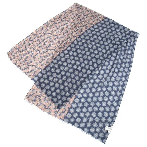 ジエッレ ミラノ for パパス プラスGIERREMILANO for Papas ＋花柄ウールストール 紺茶 K-83701_002