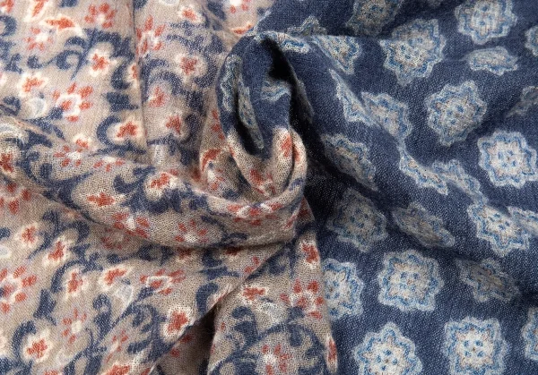 ジエッレ ミラノ for パパス プラスGIERREMILANO for Papas ＋花柄ウールストール 紺茶 K-83701_006