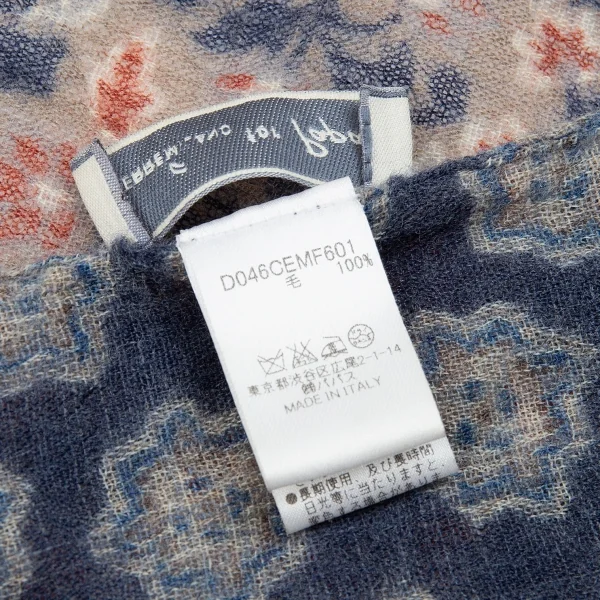 ジエッレ ミラノ for パパス プラスGIERREMILANO for Papas ＋花柄ウールストール 紺茶 K-83701_007