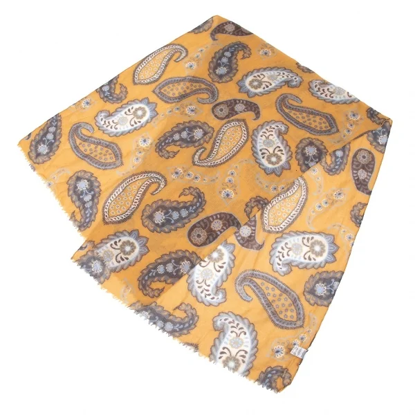 ジエッレ ミラノ for パパス プラスGIERRE MILANO for Papas ＋ペイズリー柄ウールストール 金茶 K-83703_002