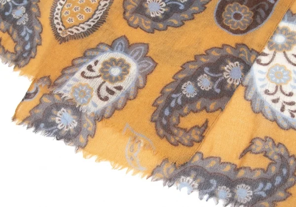ジエッレ ミラノ for パパス プラスGIERRE MILANO for Papas ＋ペイズリー柄ウールストール 金茶 K-83703_003
