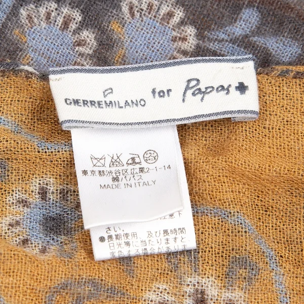 ジエッレ ミラノ for パパス プラスGIERRE MILANO for Papas ＋ペイズリー柄ウールストール 金茶 K-83703_008