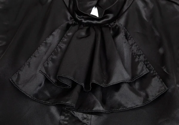 コムコム コムデギャルソンCOMME des GARCONSポリサテンギャザースカーフ前掛けベスト 黒M K-83728_005