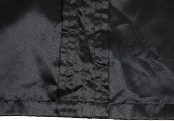 コムコム コムデギャルソンCOMME des GARCONSポリサテンギャザースカーフ前掛けベスト 黒M K-83728_009