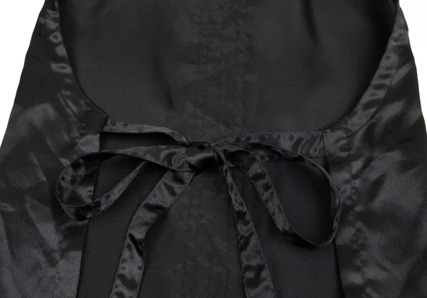 コムコム コムデギャルソンCOMME des GARCONSポリサテンギャザースカーフ前掛けベスト 黒M K-83728_014