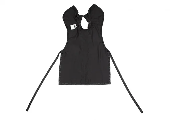 コムコム コムデギャルソンCOMME des GARCONSポリサテンギャザースカーフ前掛けベスト 黒M K-83728_015