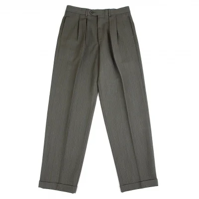 ジョルジオ アルマーニGIORGIO ARMANI ウールストライプスラックスパンツ グレー