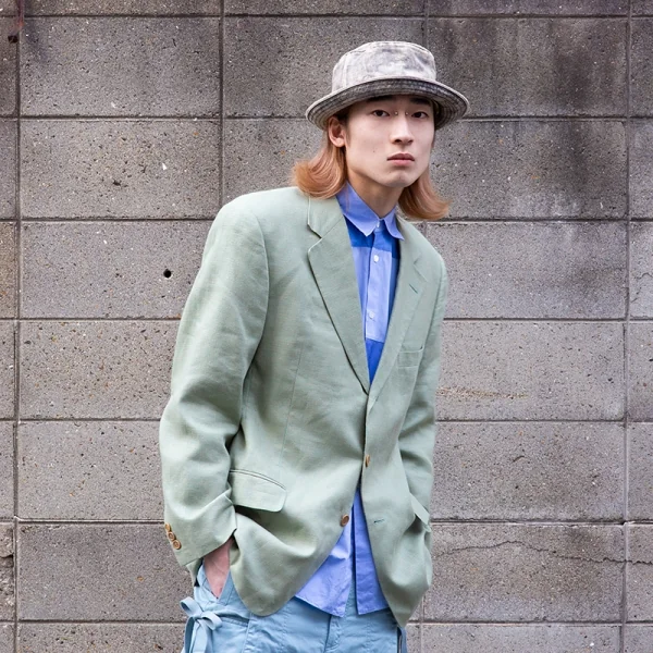 エルメネジルドゼニアErmenegildo Zegna リネンシルクパピートゥースジャケット 緑ベージュ52 K-83853_015