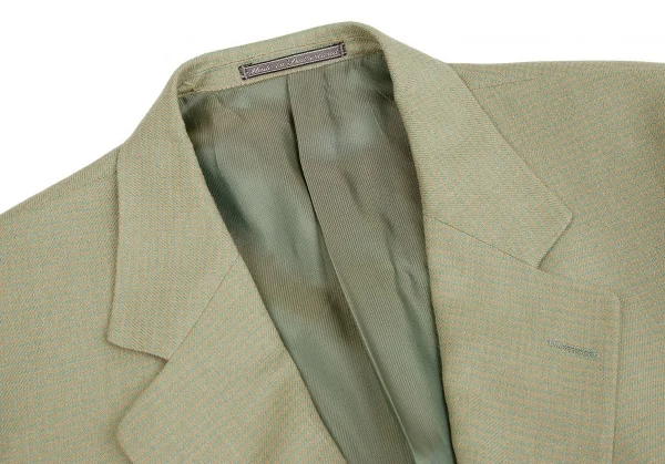 エルメネジルドゼニアErmenegildo Zegna リネンシルクパピートゥースジャケット 緑ベージュ52 K-83853_003