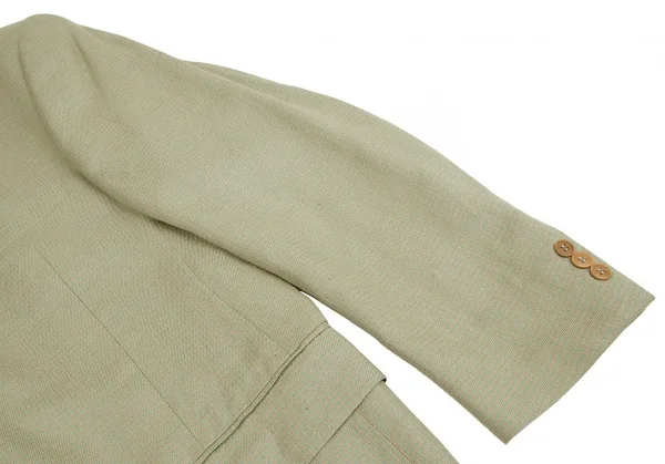 エルメネジルドゼニアErmenegildo Zegna リネンシルクパピートゥースジャケット 緑ベージュ52 K-83853_005