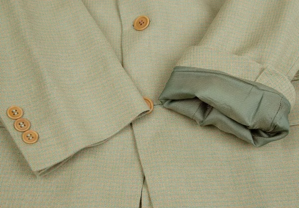 エルメネジルドゼニアErmenegildo Zegna リネンシルクパピートゥースジャケット 緑ベージュ52 K-83853_006