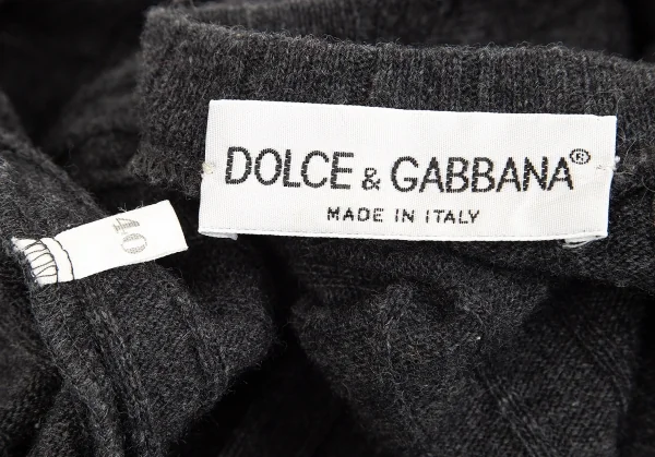 ドルチェ&ガッバーナDOLCE&GABBANA ショート丈Vネックリブニットセーター グレー40 K-83863_011