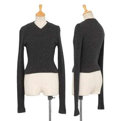 ドルチェ&ガッバーナDOLCE&GABBANA ショート丈Vネックリブニットセーター