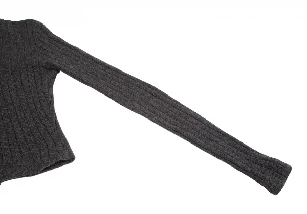 ドルチェ&ガッバーナDOLCE&GABBANA ショート丈Vネックリブニットセーター グレー40 K-83863_005