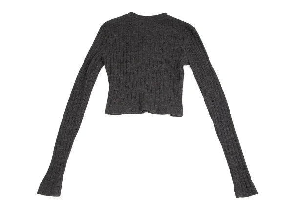 ドルチェ&ガッバーナDOLCE&GABBANA ショート丈Vネックリブニットセーター グレー40 K-83863_009