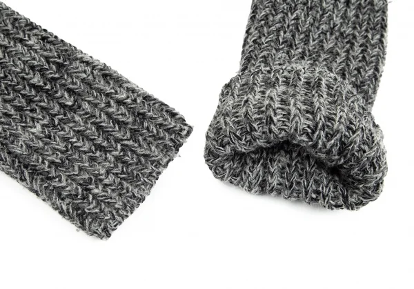 ドルチェ&ガッバーナDOLCE&GABBANA 袖ニット切替ボア襟ショート丈ブルゾン 黒グレー42 K-83866_007