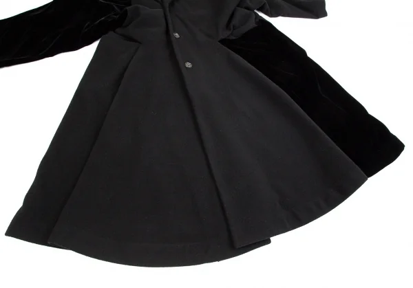 コムデギャルソンCOMME des GARCONSベロア切替ビッグシルエットコート 黒M K-83869_011