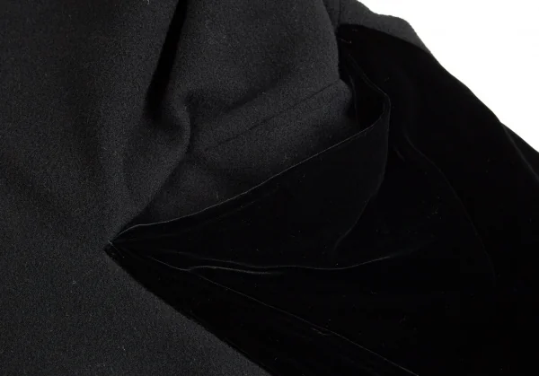 コムデギャルソンCOMME des GARCONSベロア切替ビッグシルエットコート 黒M K-83869_012