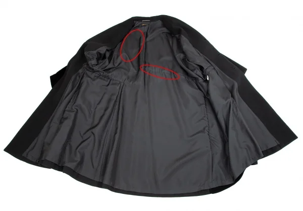 コムデギャルソンCOMME des GARCONSベロア切替ビッグシルエットコート 黒M K-83869_013