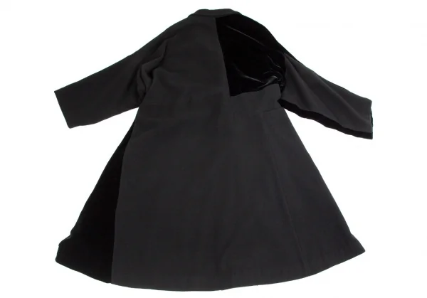 コムデギャルソンCOMME des GARCONSベロア切替ビッグシルエットコート 黒M K-83869_016
