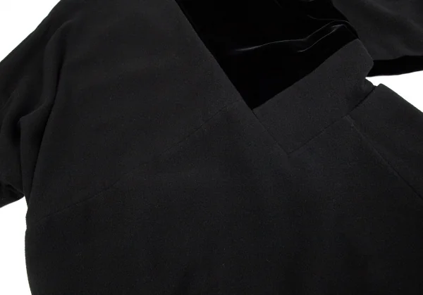 コムデギャルソンCOMME des GARCONSベロア切替ビッグシルエットコート 黒M K-83869_017