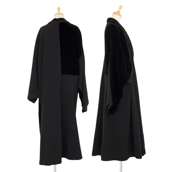 コムデギャルソンCOMME des GARCONSベロア切替ビッグシルエットコート 黒M K-83869_002