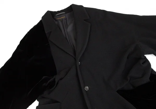 コムデギャルソンCOMME des GARCONSベロア切替ビッグシルエットコート 黒M K-83869_004