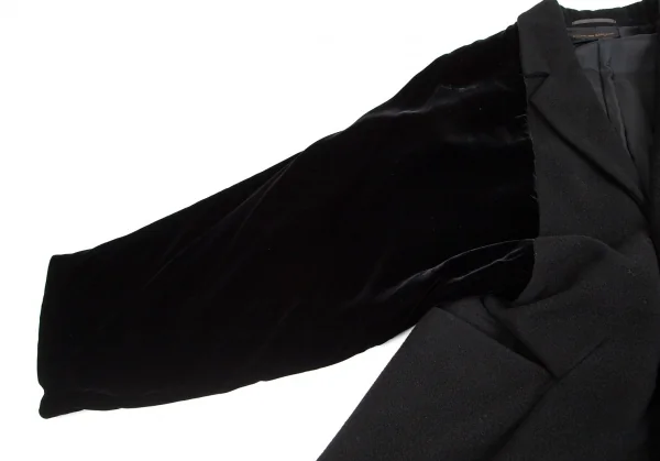 コムデギャルソンCOMME des GARCONSベロア切替ビッグシルエットコート 黒M K-83869_007