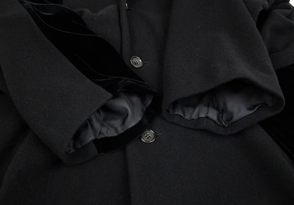 コムデギャルソンCOMME des GARCONSベロア切替ビッグシルエットコート 黒M K-83869_009