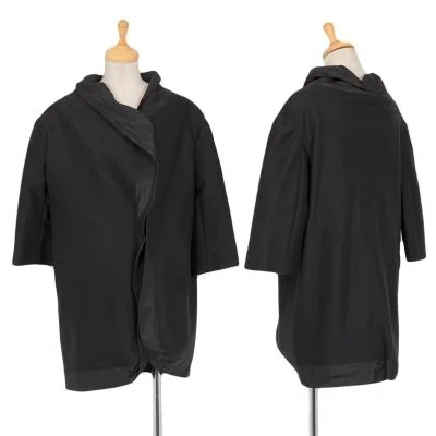 新品!ヨウジヤマモト ファムYohji Yamamoto FEMME モヘアコットンベルクロ留め変形ジャケット 黒