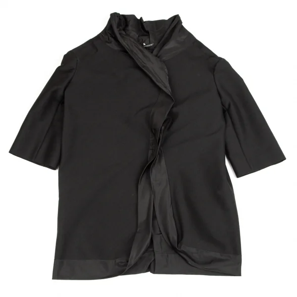 新品!ヨウジヤマモト ファムYohji Yamamoto FEMME モヘアコットンベルクロ留め変形ジャケット 黒2 K-83871_002