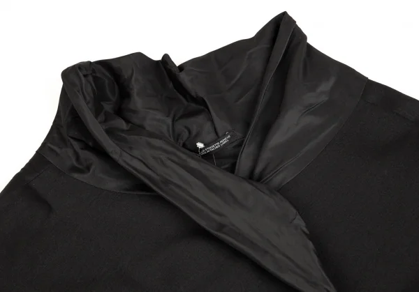 新品!ヨウジヤマモト ファムYohji Yamamoto FEMME モヘアコットンベルクロ留め変形ジャケット 黒2 K-83871_004
